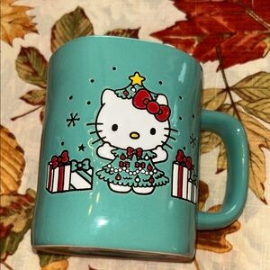 Hello Kitty Teal Mug with Red and White Accents